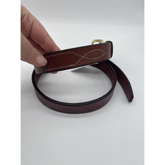 TORY Slim Brown English Bridle Leather Belt - Made in USA - Women's Size 32 - Picture 4 of 4